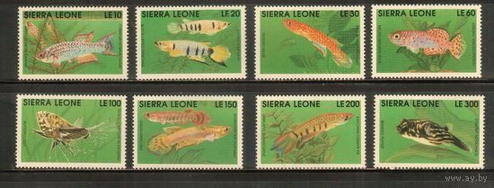 Сьерра-Леоне-1991(Мих.1631-1638) , **  ,  Морская фауна, Рыбы(полная серия)