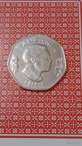 Танзания 20 шиллингов 1991 слоны редкая в таком состоянии