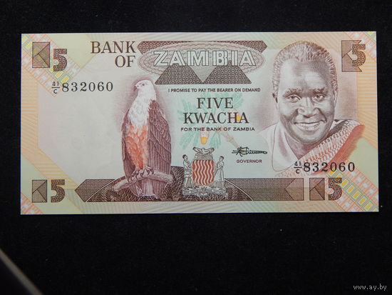 Замбия 5 квача 1980-88г UNC
