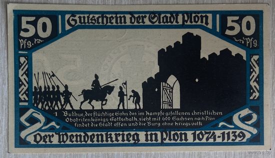 Нотгельд Плён 50 пфеннигов 1921 год. Веймарская республика