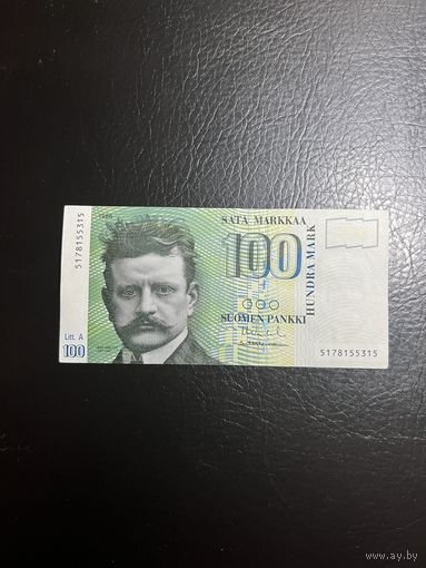 Финляндия 100 марок 1986 г. P-115a(1). XF