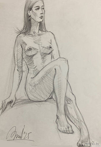 "Обнаженная утонченная" набросок а3