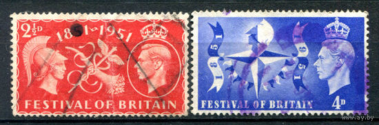 Великобритания - 1951г. - 100 лет первой всемирной выставке в Лондоне - 2 марки - полная серия, гашёные [Mi 255-256]. #3-GB-89-C-1