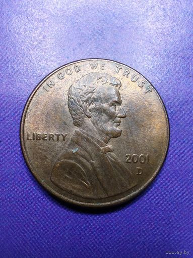 США 1 цент 2001 D