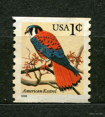 Птицы. Пустельга. США. 1996. Полная серия 1 марка. Чистая без клея