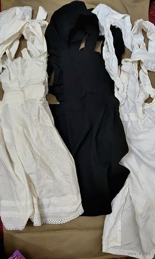 Школьные фартуки СССР три штуки /ХБ и Шёлковый, шерстяной/