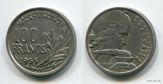 Франция. 100 франков (1955, буква B, XF)