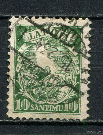 Латвия - 1934 - Герб и меч 10S - (есть тонкое место) - [Mi.234] - 1 марка. Гашеная.  (Лот 3HY)-TG3P47