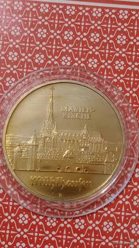 ГДР 5 марок 1989 Мюльхаузен Мариенкирха