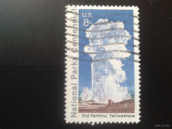 США 1972 нац. парк, гейзер