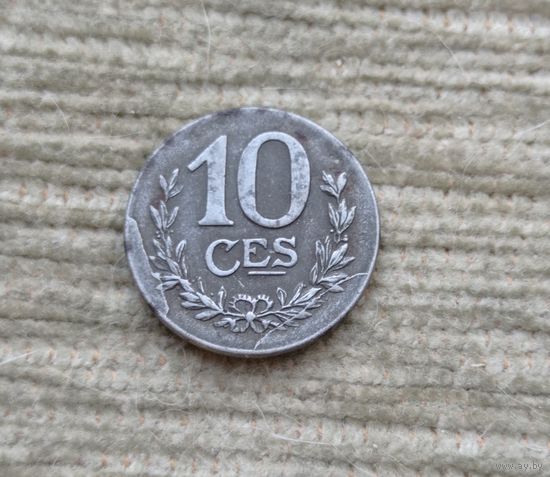 Werty71 Люксембург 10 сантимов 1918 Редкая и в состоянии