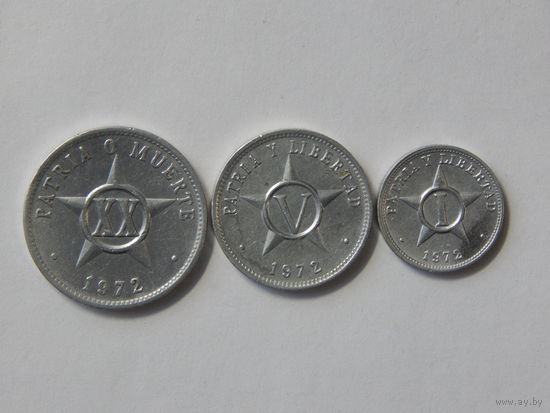 Куба 1,5,20 сентаво 1972г