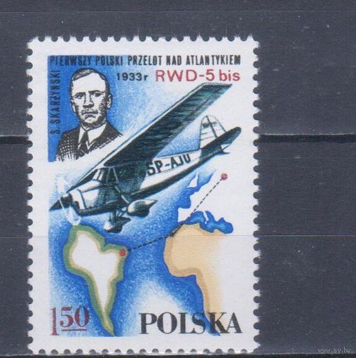 [2213] Польша 1978. Авиация.Самолет.Пилот.Перелёт. MNH