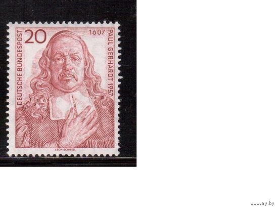 Германия(ФРГ)-1957,(Мих.253), *(след от накл.), Личности,Религия