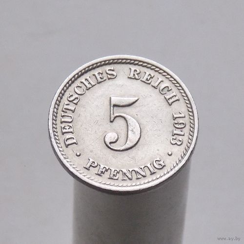 Германия 5 пфеннигов 1913 D
