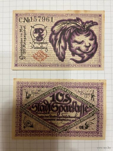 Нотгельд 10 пфеннигов Германия Шверинг-0301