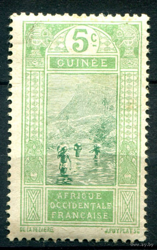 Французская Гвинея - 1913/16г. - ландшафты, 5 с - 1 марка - MLH [Mi 66]. #4-W1-113-A-1