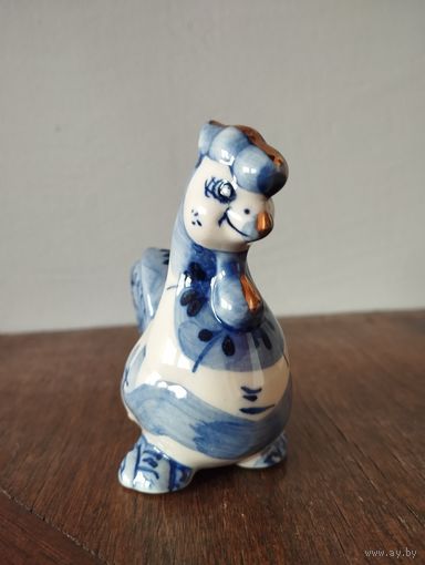 Статуэтка фарфоровая Петушок золотой Гребешок, Гжель