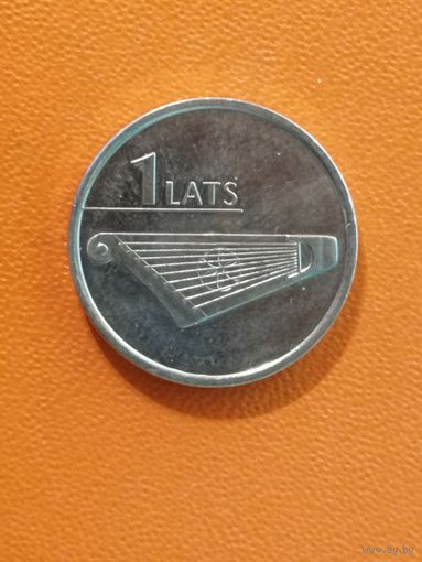Латвия, 1 лат, 2013 год, ГУСЛИ (кокле), KM# 142