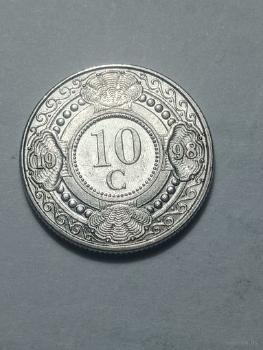 Антильские острова  10 центов 1998 года .