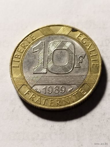 Франция 10 франков 1989