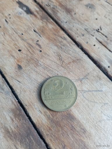 БРАЗИЛИЯ 2 крузейро 1945 год