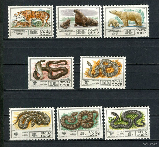 СССР - 1977 - Фауна - [Mi. 4678-4685] - полная серия - 8 марок. MNH.  (LOT DN37)