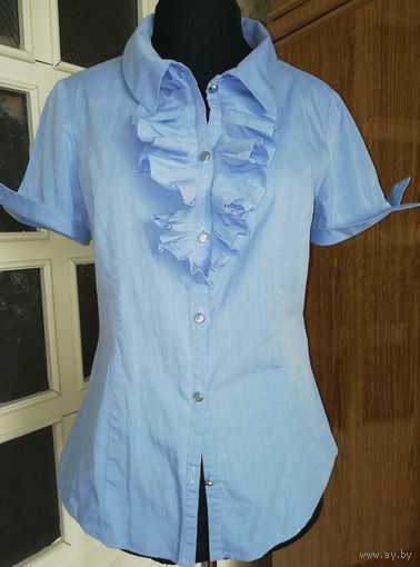 Красивая блузка-рубашечка 100%cotton хорошей текстуры, размер44-46, Франция