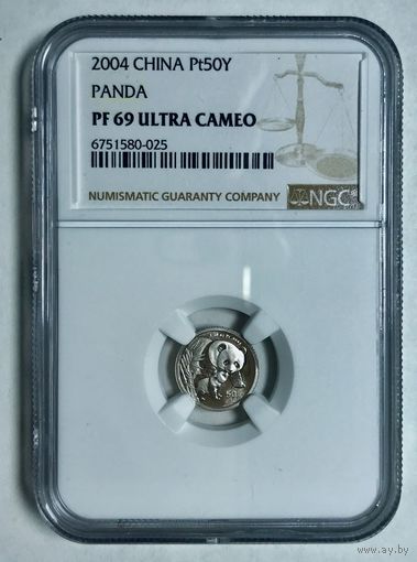 Платина! 50 юаней 2004 Китай pf 69 ultra cameo NGC