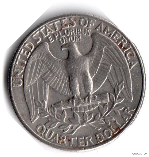 США. 1/4 доллара (1 квотер, 25 центов). 1990 D