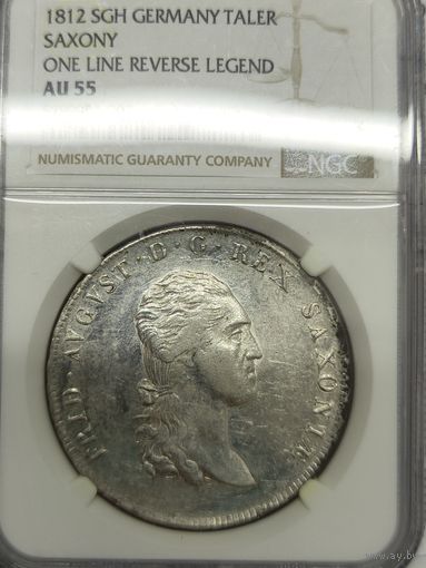 Саксония. Талер. Фридрих Август 1812г SGH. NGC AU55.