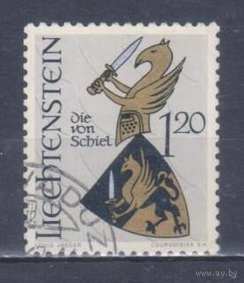 [19] Лихтенштейн 1966. Дворянский герб. Концовка серии.Гашеная марка.