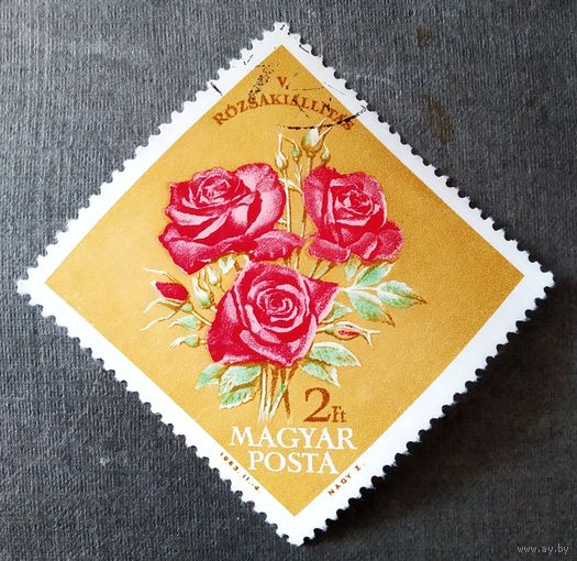 Марка Венгрия 1963 год Цветы