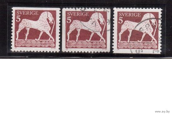Швеция-1973(Мих.799) ,  гаш.   ,   Стандарт, Лошади, разн. зубц.