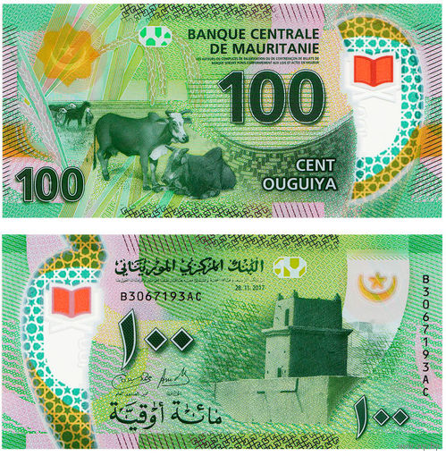 Мавритания  100 угий 2020 год UNC (полимер)