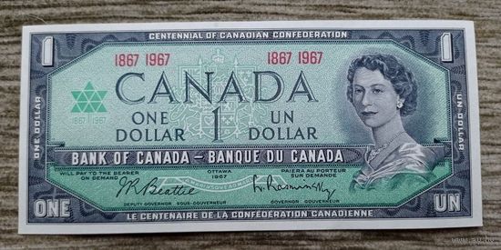 Werty71 Канада 1 доллар 1967 UNC банкнота 100 лет канадской конфедерации