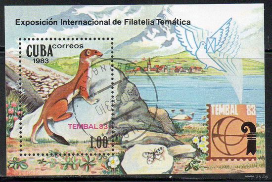 Ласка Филвыставка Куба 1983 год 1 блок