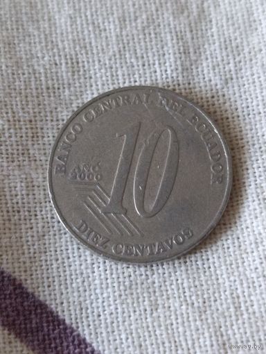 Эквадор. 10 центаво 2000 года. (4)