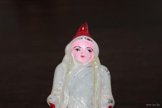 Новогодняя елочная игрушка, из СССР "Снегурочка", тонкое стекло.