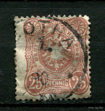 Рейх - 1880 - Герб 25Pf - [Mi.43] - 1 марка. Гашеная.  (Лот 141BU)