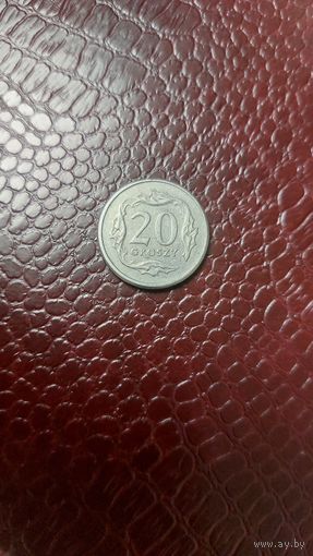 Монета 20 грошей 1998г. Польша.