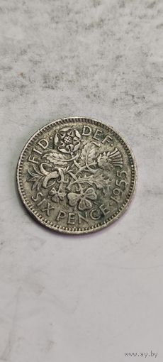 Великобритания 6 песо 1955