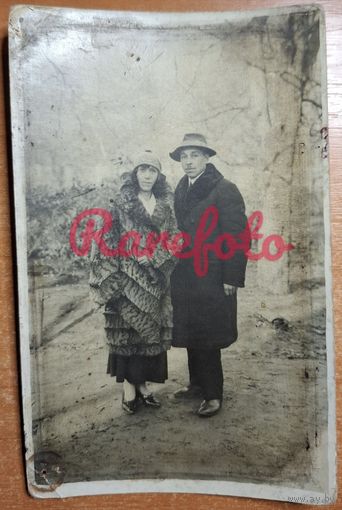 1931 Открыточный формат пара межвоенная Польша (Западная Беларусь) типажи ретро фото