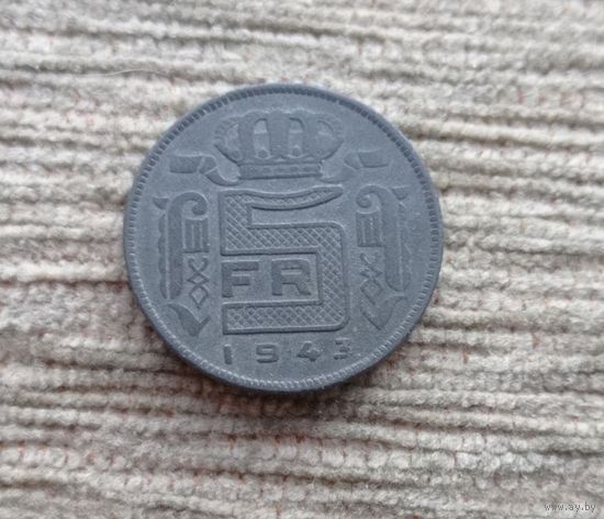 Werty71 Бельгия 5 франков 1943