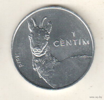 Андорра 1 сантим 2002 Пиренейская серна