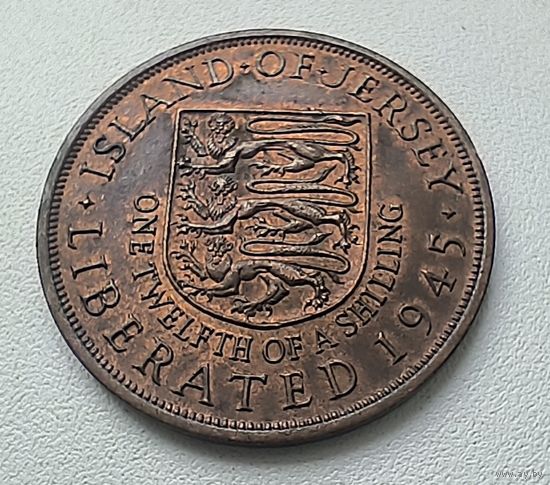 Джерси 1/12 шиллинга 1945 г. Король Георг VI 1-14-8