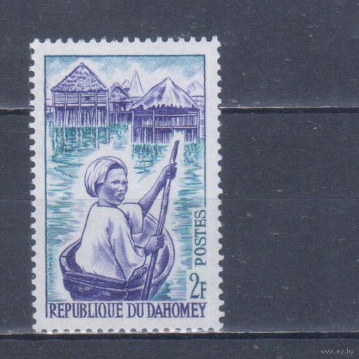 [405] Дагомея 1963. Культура и быт.Деревня на воде.Девушка в лодке. MNH