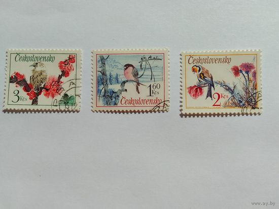 Марки Чехословакия   птицы -1972г.- 3шт