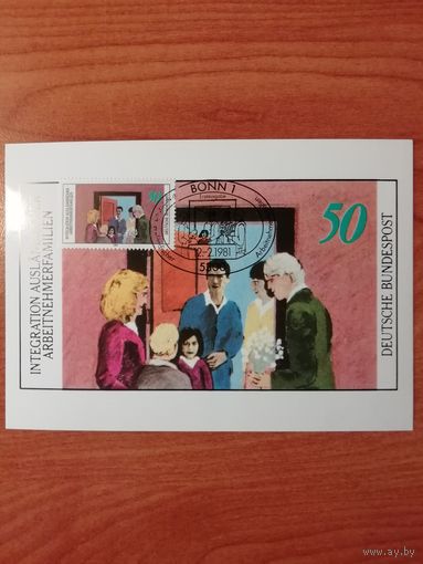 ФРГ 1981 Карт максимум марки "Интеграция семей иностранцев" Mi: 1086