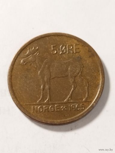 Норвегия 5 оре 1965